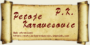 Petoje Karavesović vizit kartica